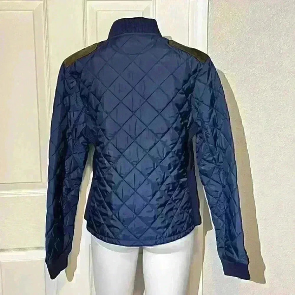 Ralph Lauren Sport Navy Equestrian Quilted Puffer Jacket Womens Size Large - Picture 2 of 14